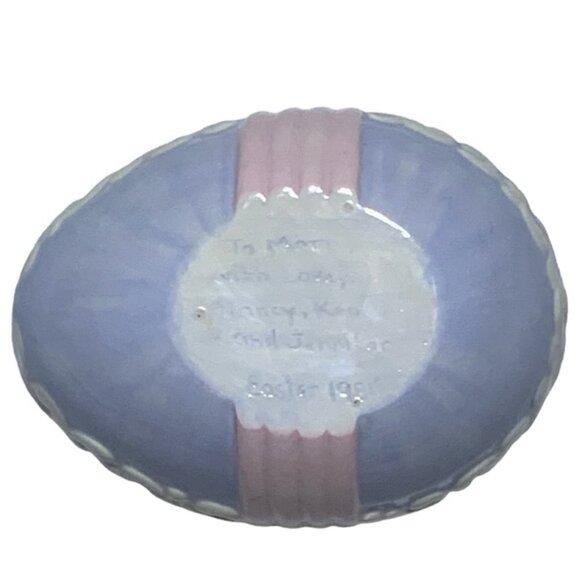 Vintage Hand Painted Easter Egg Candy Dish Trinket Dish Jar Functional Art 1981 - Picture 9 of 16